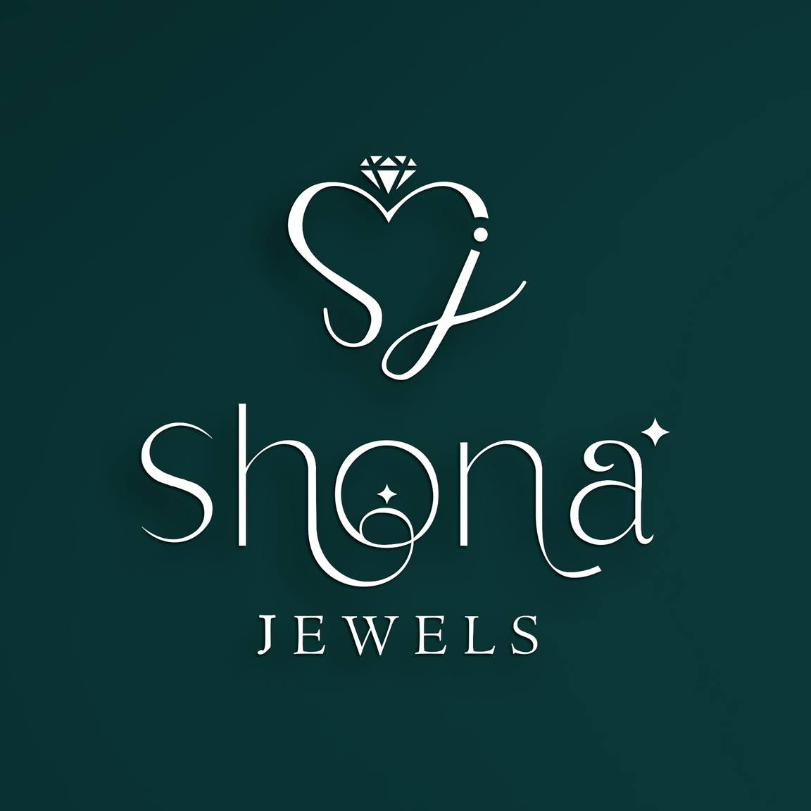 Shona Jewels luxury jewellery logo with diamond symbol and elegant typography