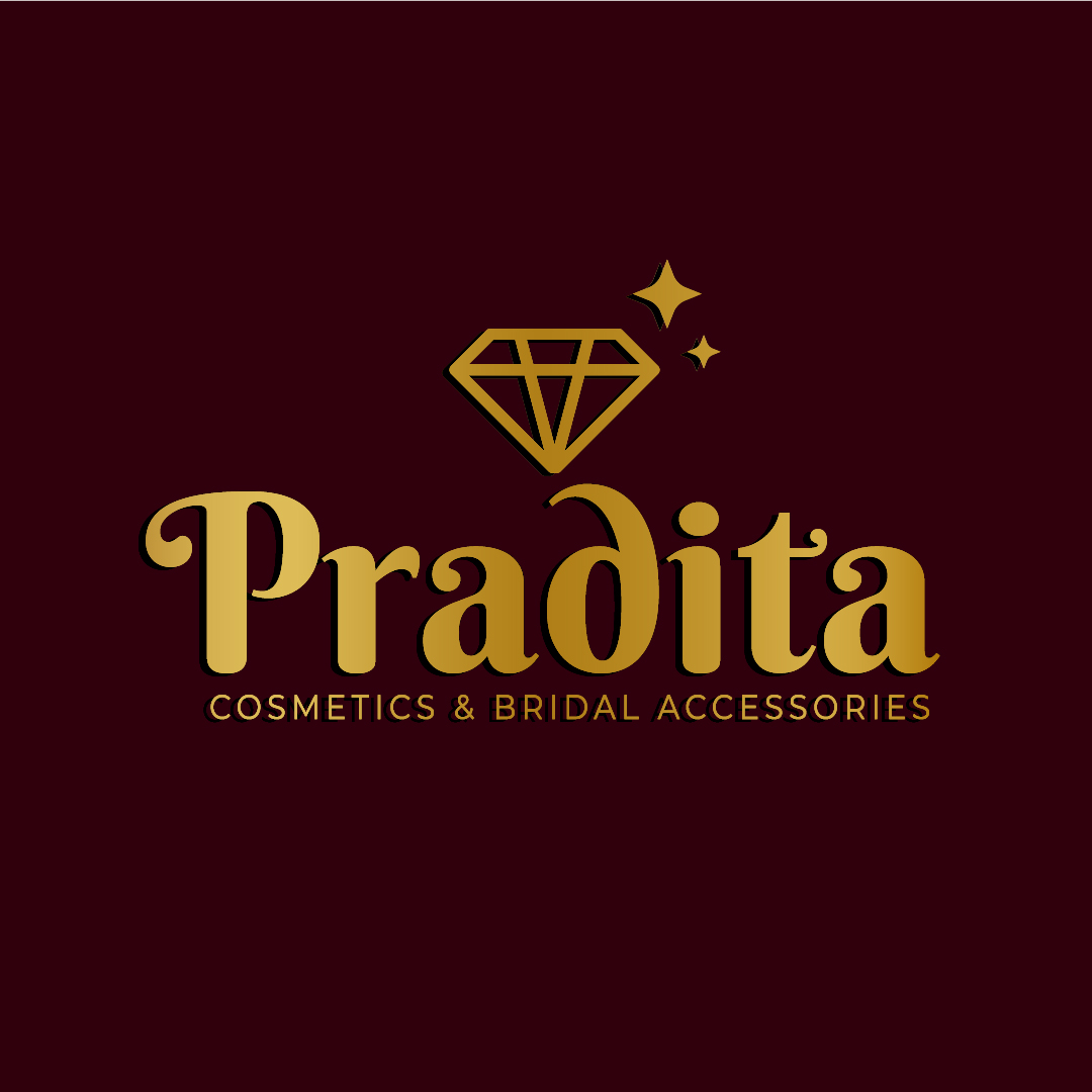 Pradita cosmetics and bridal accessories luxury logo design