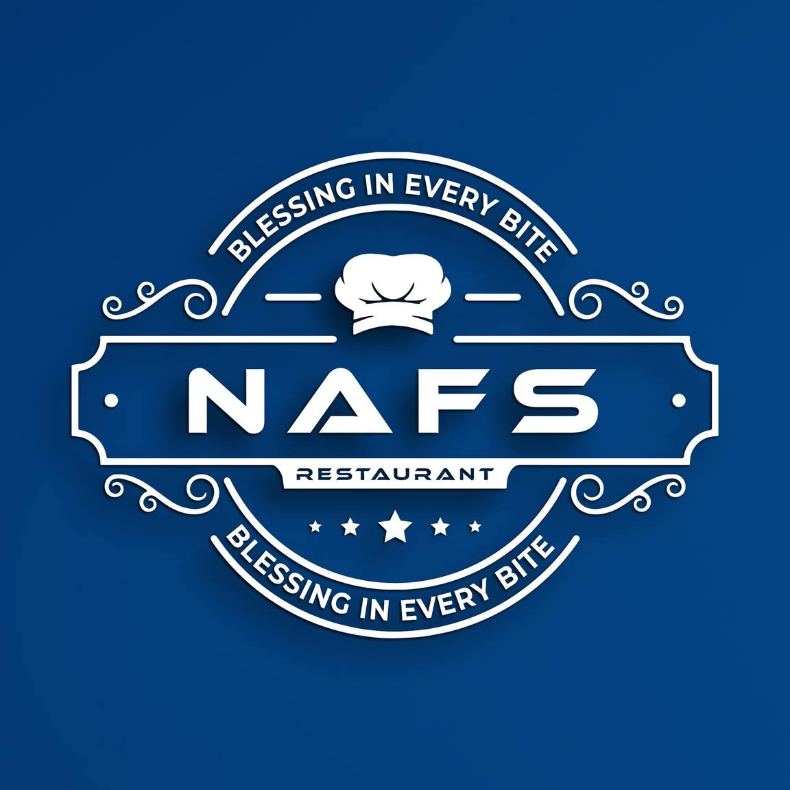 NAFS Restaurant logo with classic badge style food branding