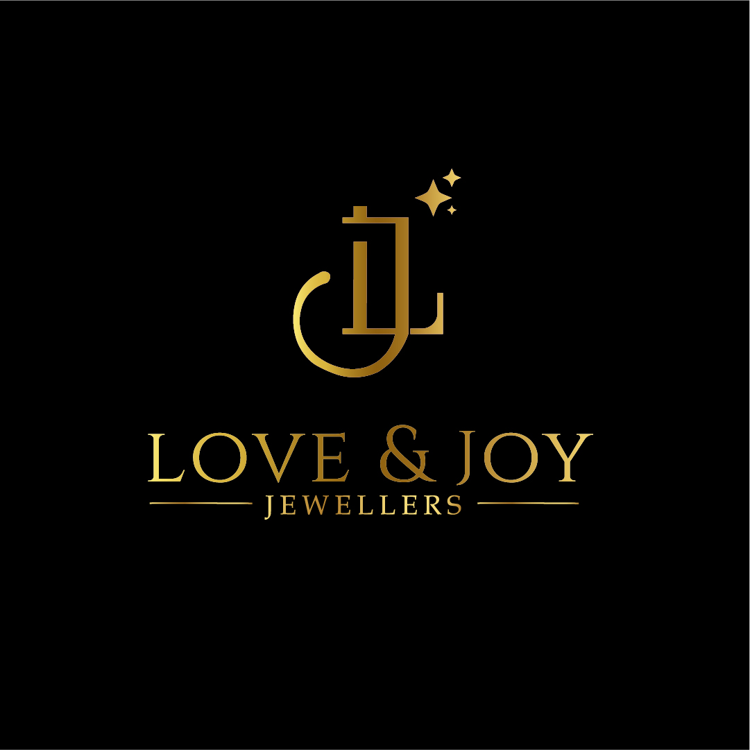 Love and Joy Jewellers luxury logo with traditional jewellery background