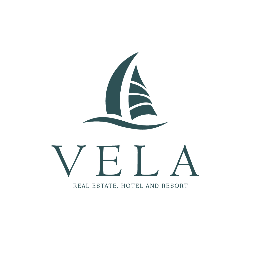VELA real estate and resort logo design