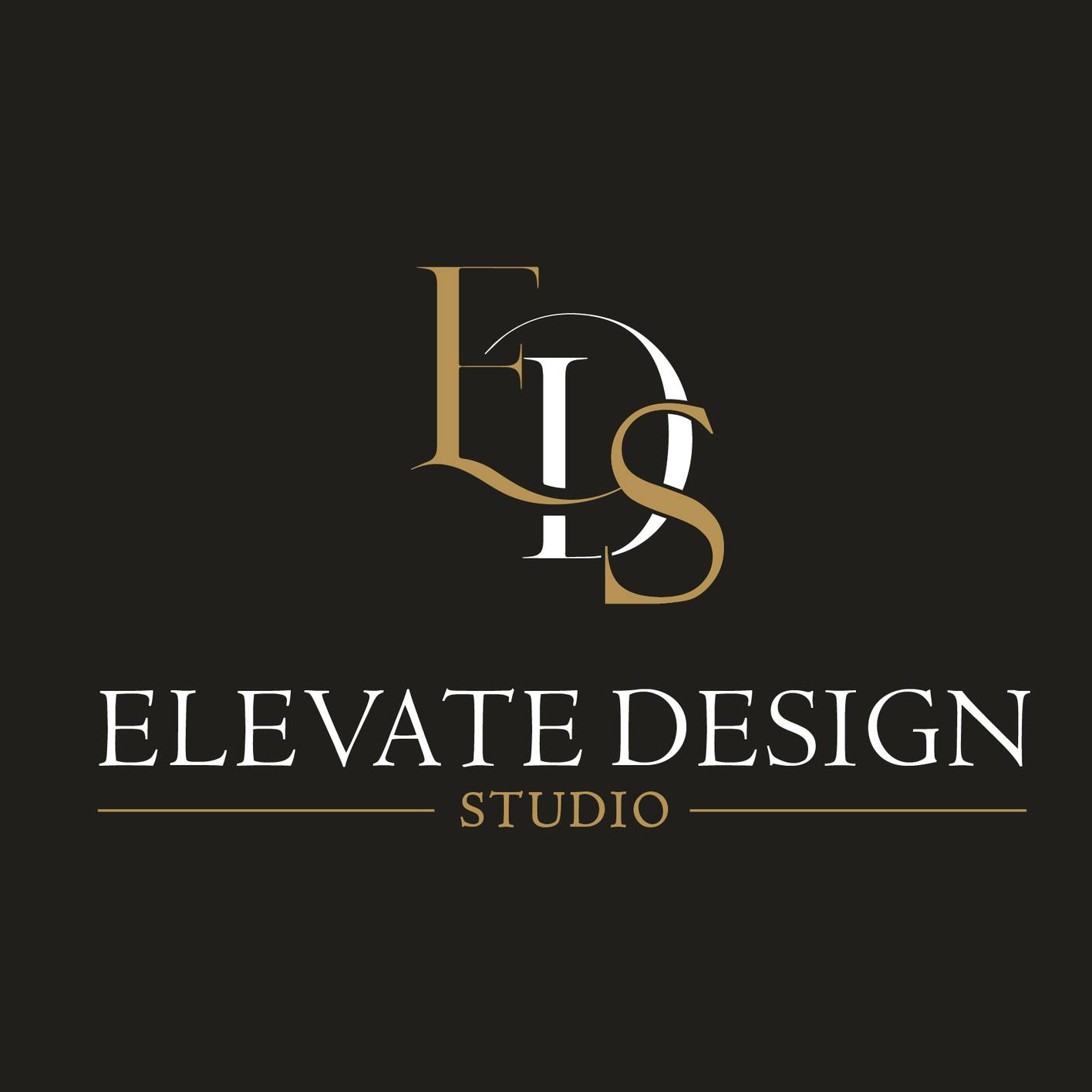 Luxury interior design logo for Elevate Design Studio with elegant monogram and modern aesthetics