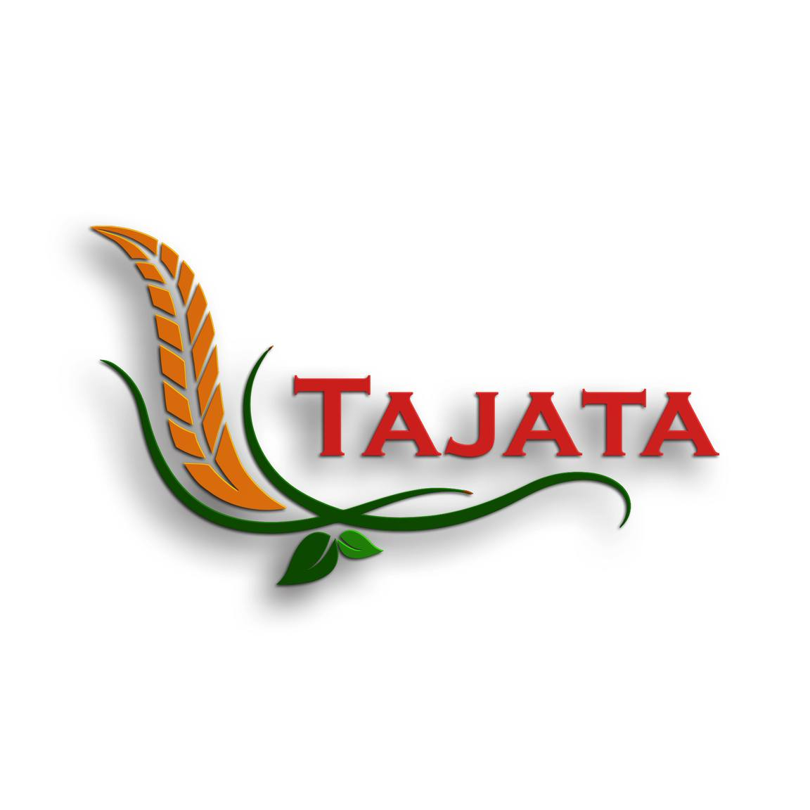 Organic agriculture logo with wheat symbol for Tajata brand