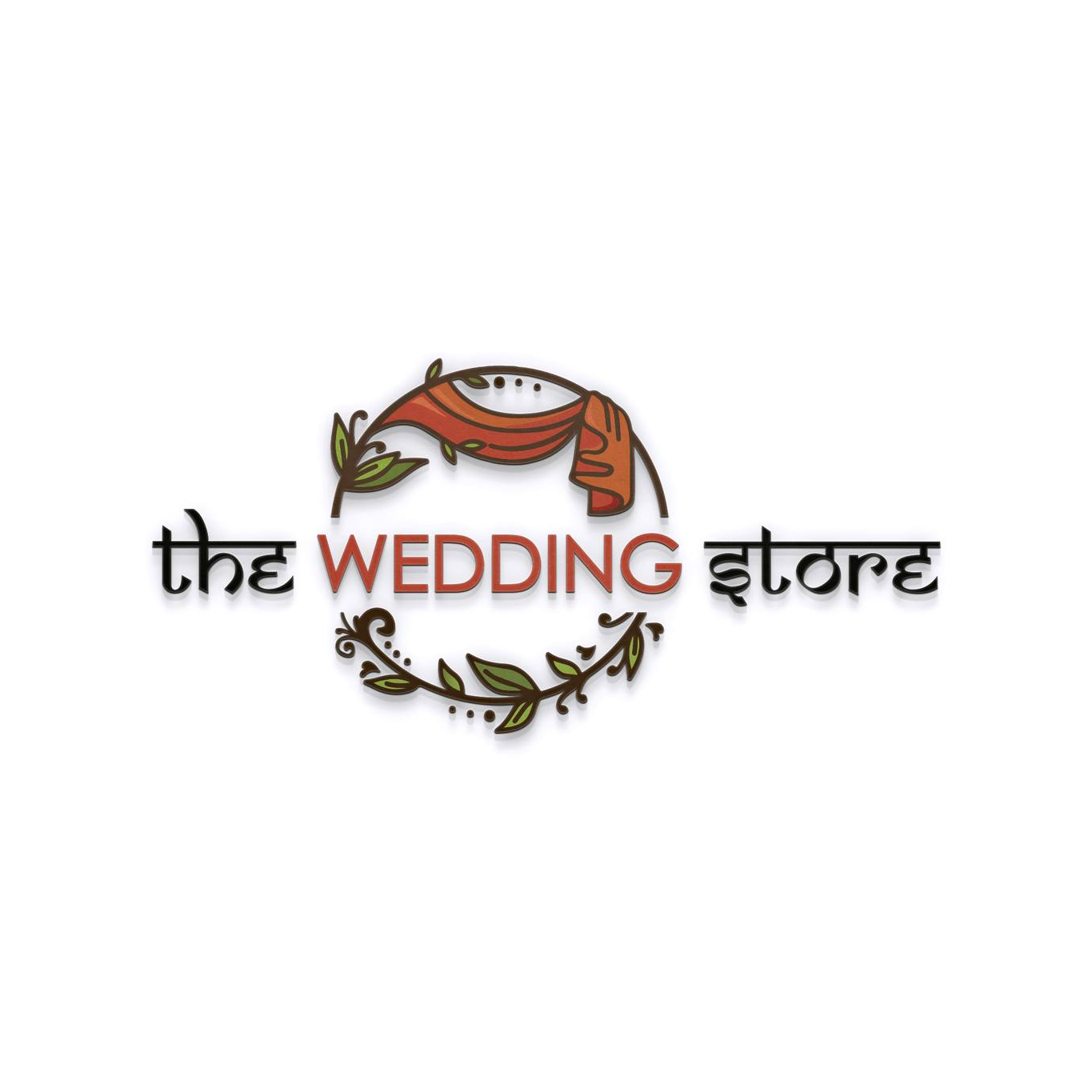 Elegant wedding logo design with floral elements for The Wedding Store