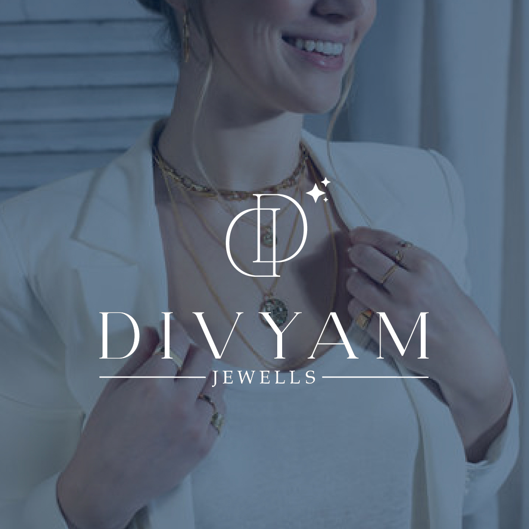 Elegant luxury jewelry logo design for Divyam Jewells