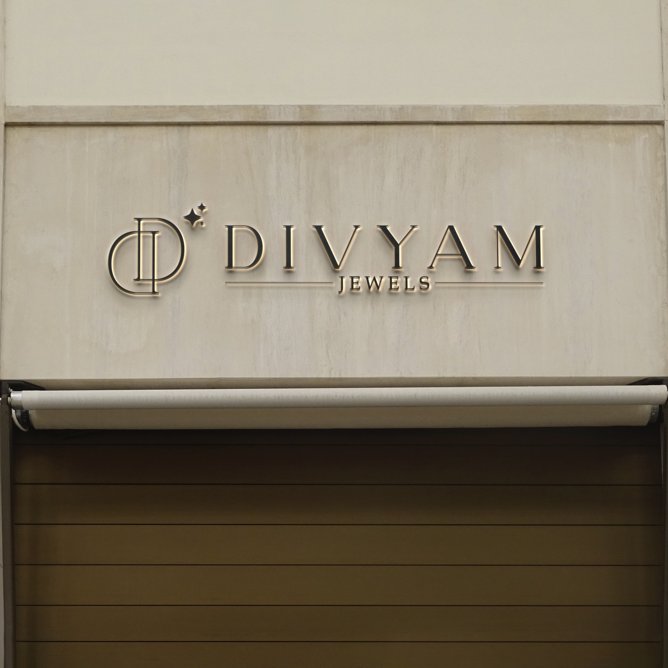 Elegant luxury jewelry logo design for Divyam Jewells