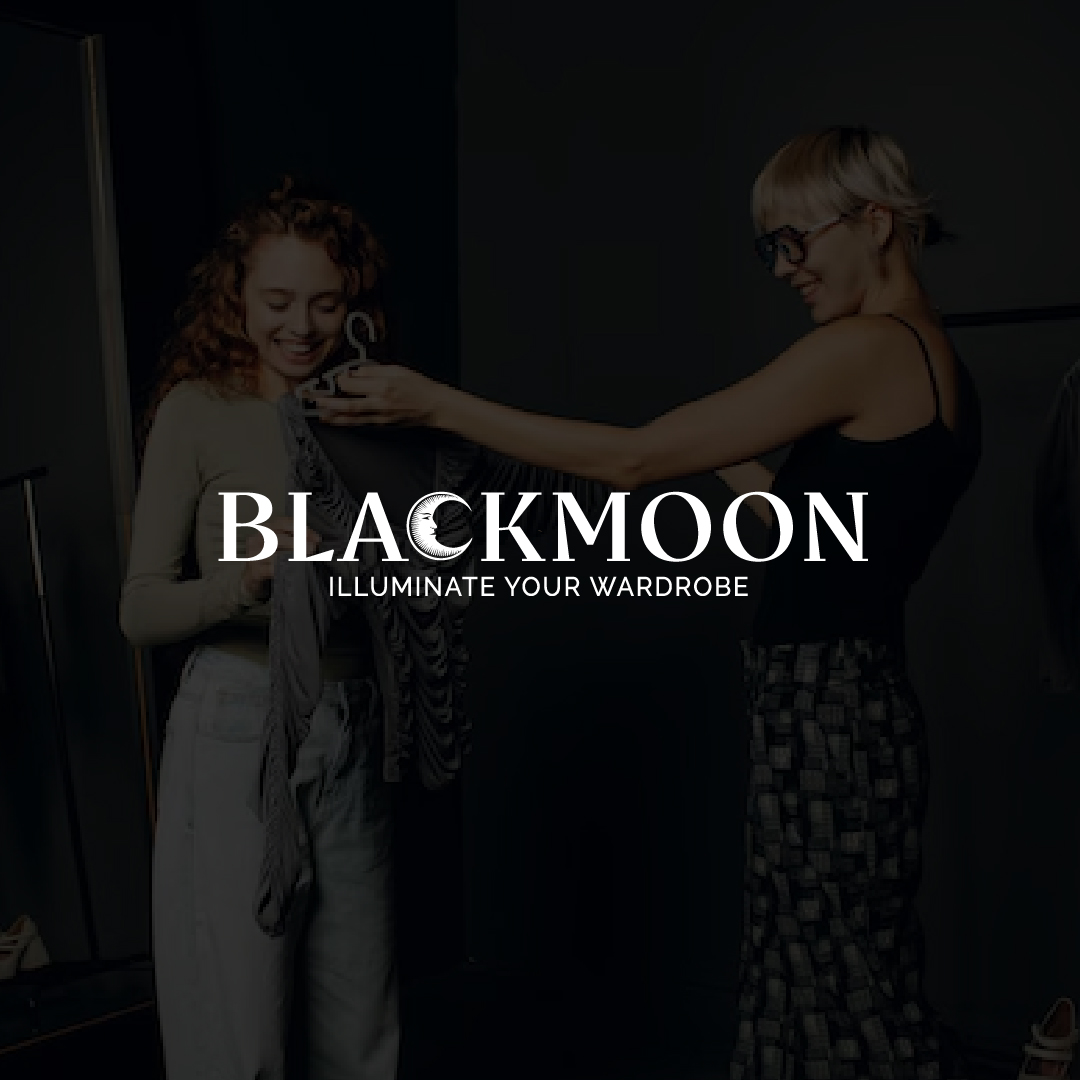 Blackmoon fashion brand logo with modern typography and lifestyle theme