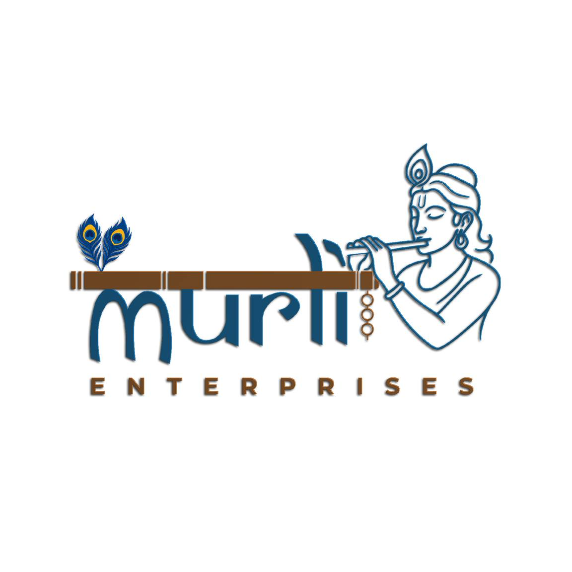 Murli Enterprises logo featuring Krishna flute inspired traditional design