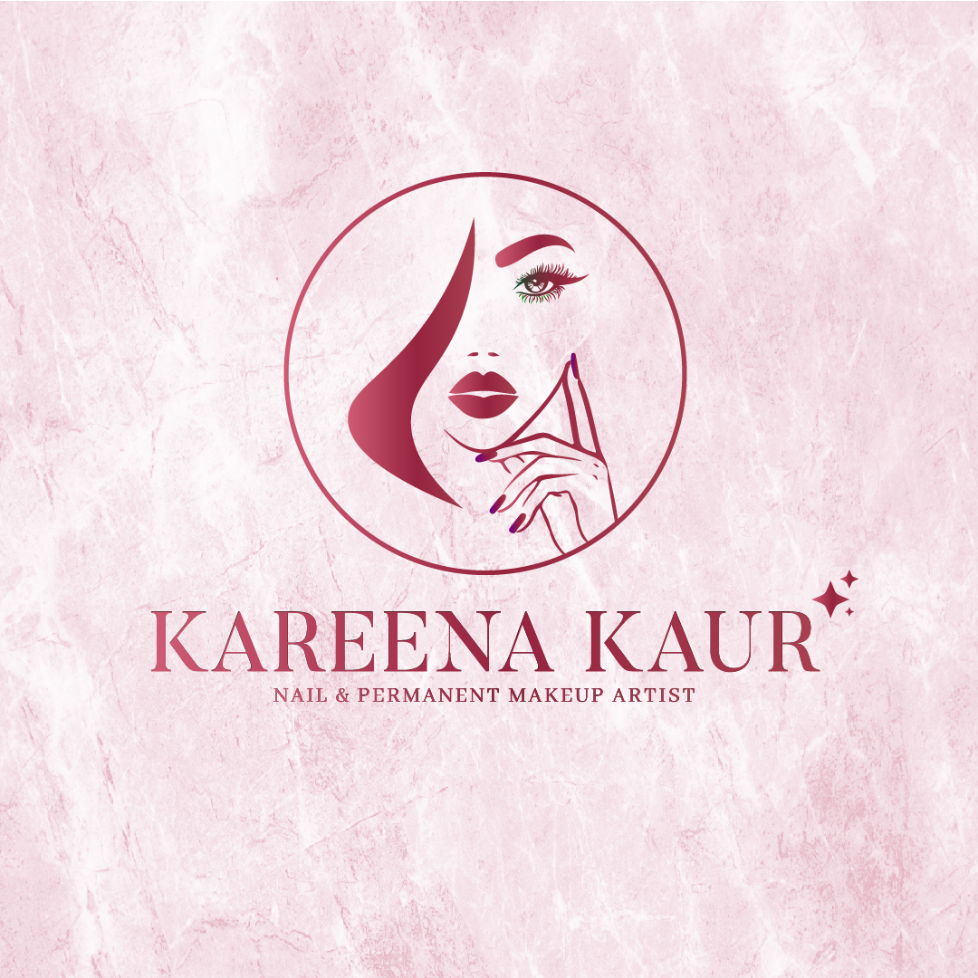 Kareena Kaur makeup artist logo with feminine beauty illustration