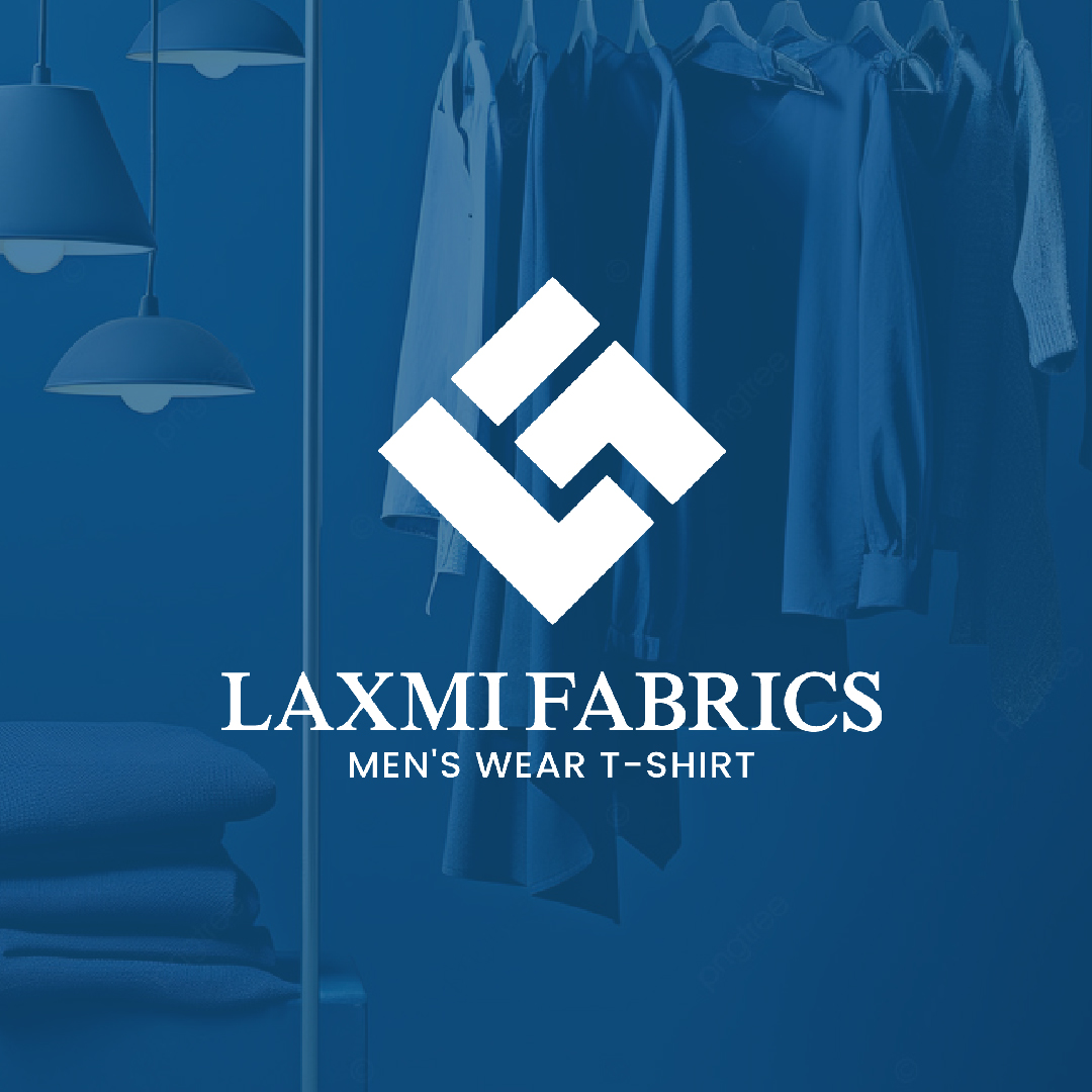 Men's wear clothing brand logo for Laxmi Fabrics