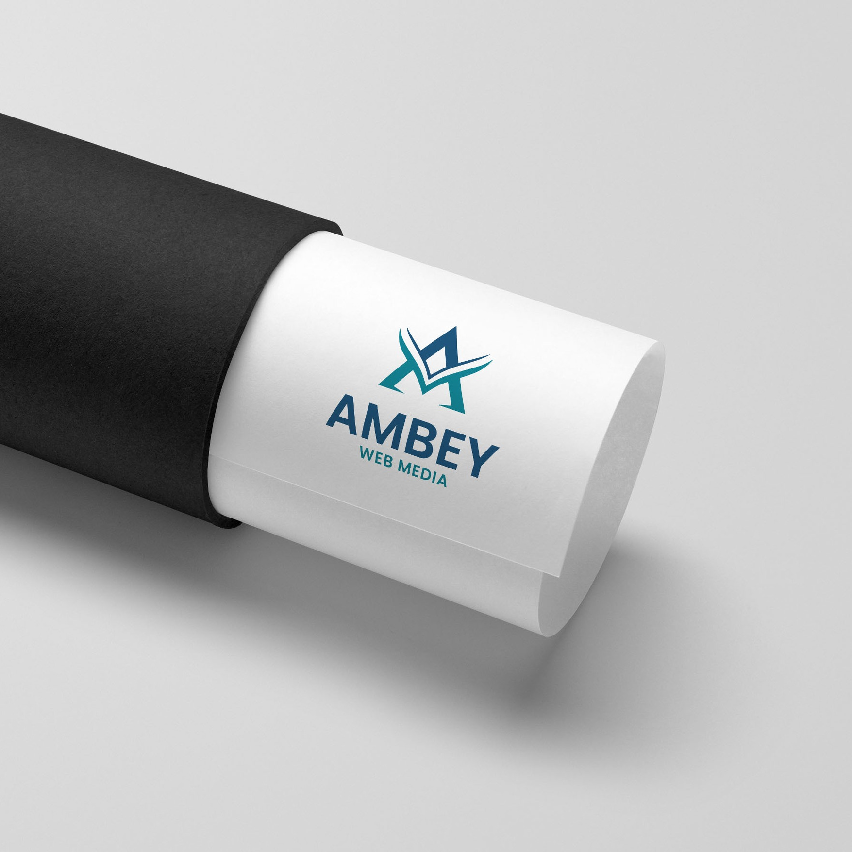 Digital web media logo with abstract tech elements