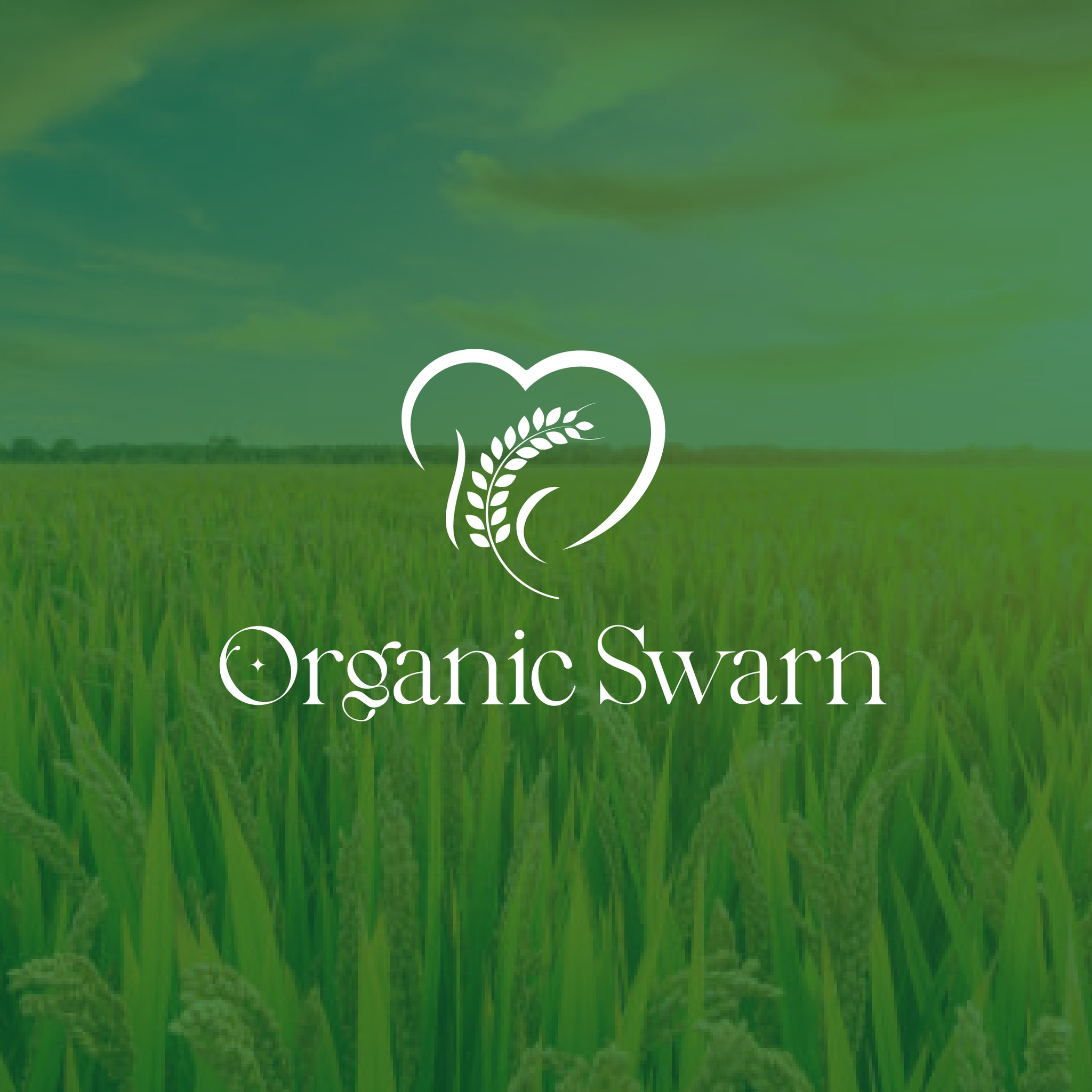 Organic Swarn logo with grain and heart symbol representing organic farming