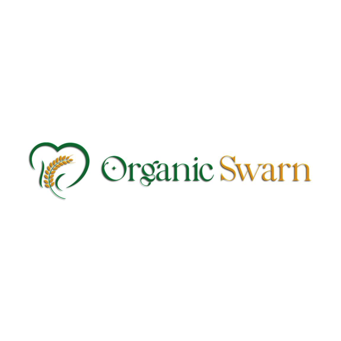 Organic Swarn logo with grain and heart symbol representing organic farming