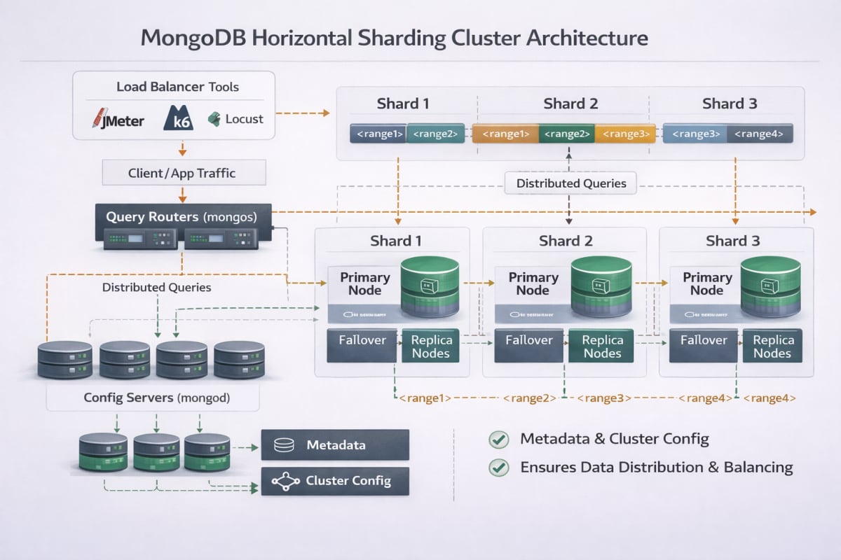 MongoDB horizontal sharding cluster architecture