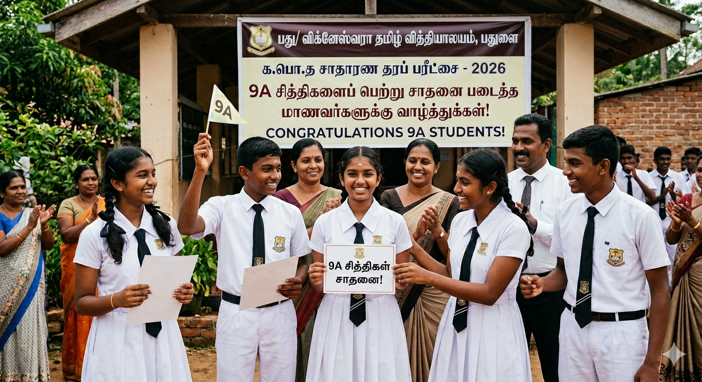 க.பொ.த சாதாரண தரப் பரீட்சையில் 9A சித்திகளைப் பெற்று பது/ விக்னேஸ்வரா தமிழ் வித்தியாலய மாணவர்கள் சாதனை!