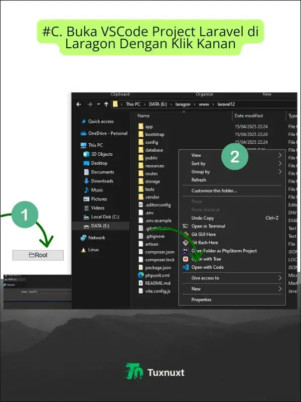 Cara ketiga dengan klik kanan di exploler