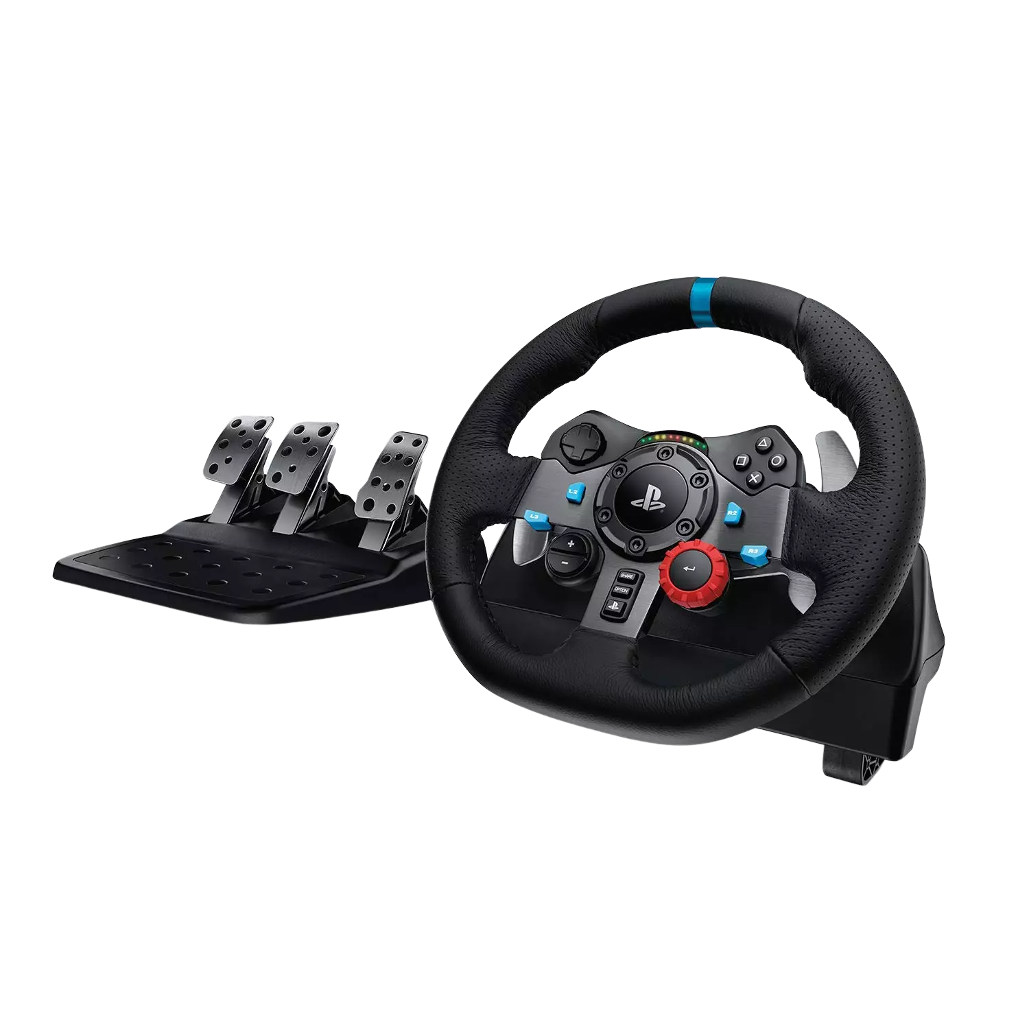 Logitech G 29 Driving Force Racing - Pedales de rueda y piso, retroalimentación de fuerza real,