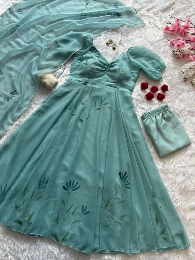 Mint Fairy Elegance Anarkali Suit