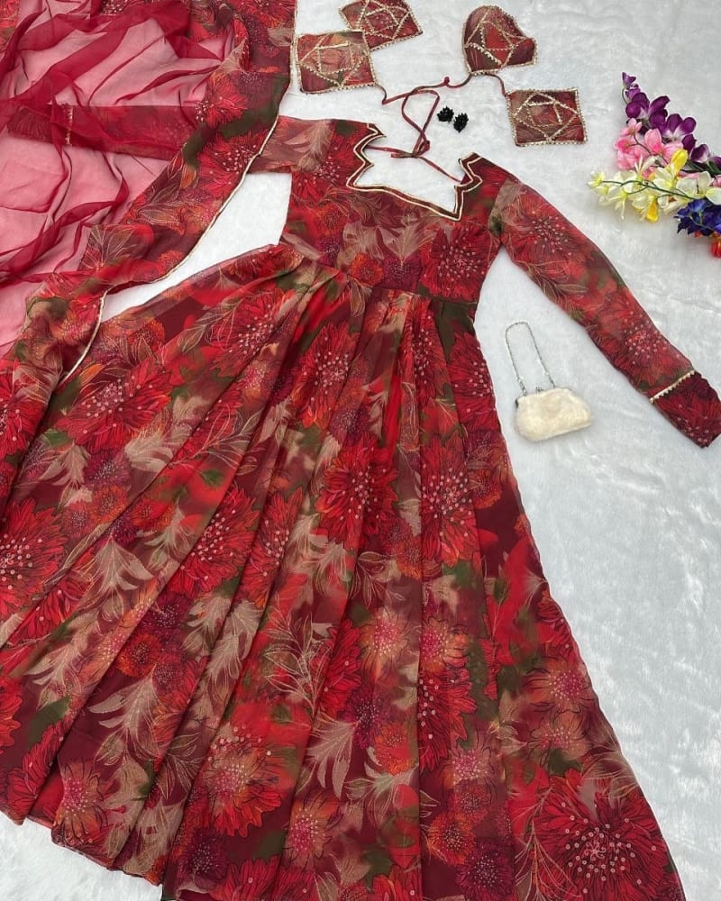 Crimson Garden Queen Festive Gown