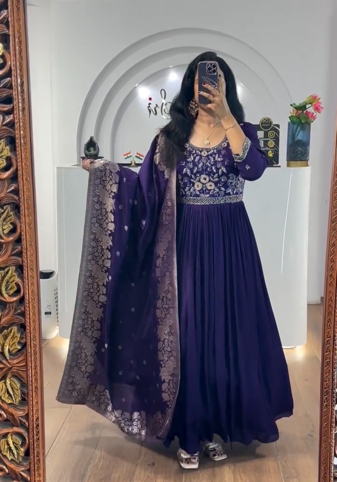 Royal Purple Premium Embroidered Gown