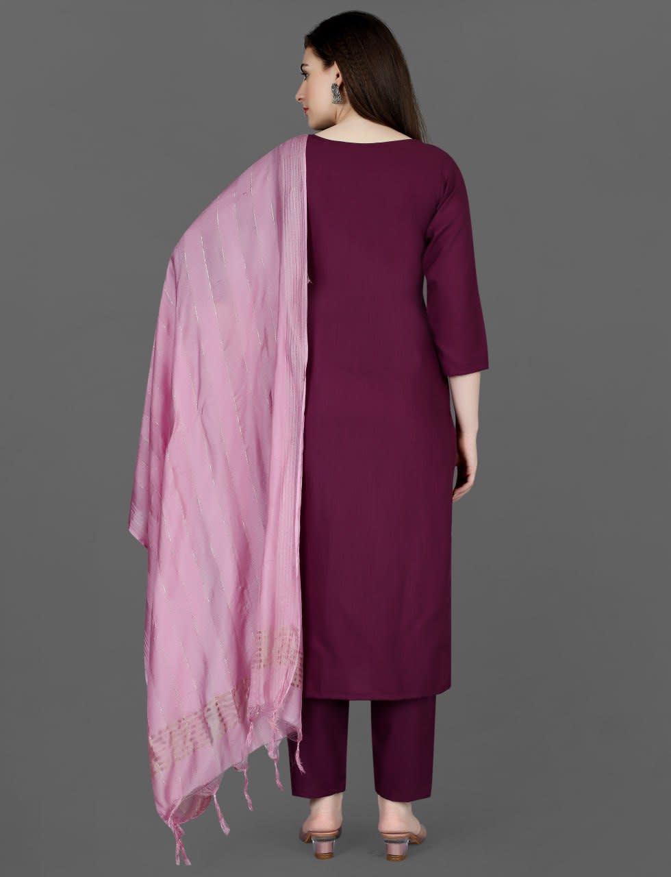 Embroidered Cotton Blend 3-Piece Suit Set with Chanderi Dupatta thumbnail 2