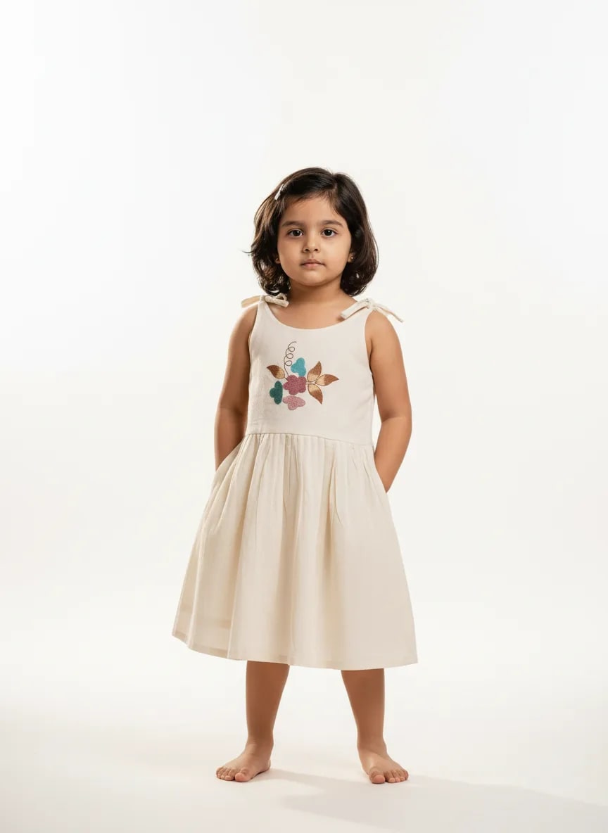 Girls Cotton Embroidered Frock – Soft & Comfortable Daily Wear Dress thumbnail 3
