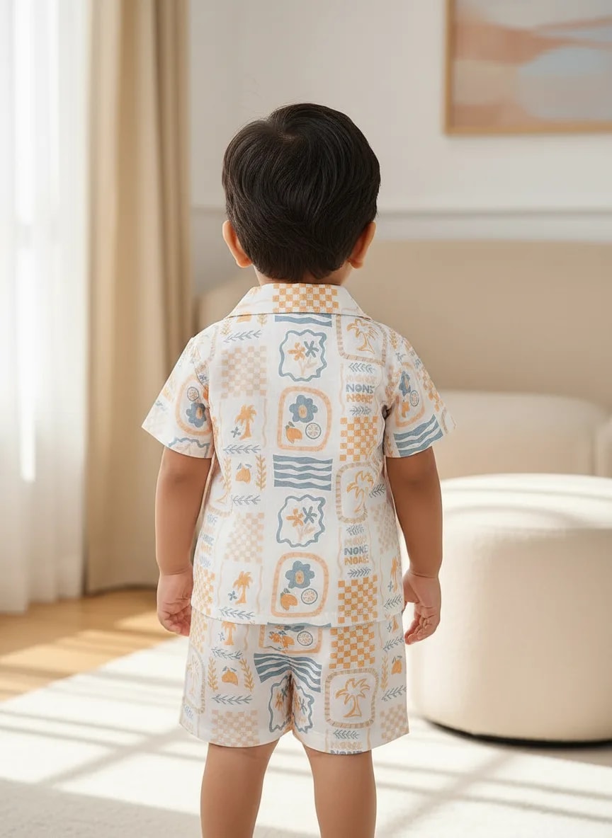 Boys Printed Shirt & Shorts Co-Ord Set – Easygoing Summer Comfort thumbnail 2