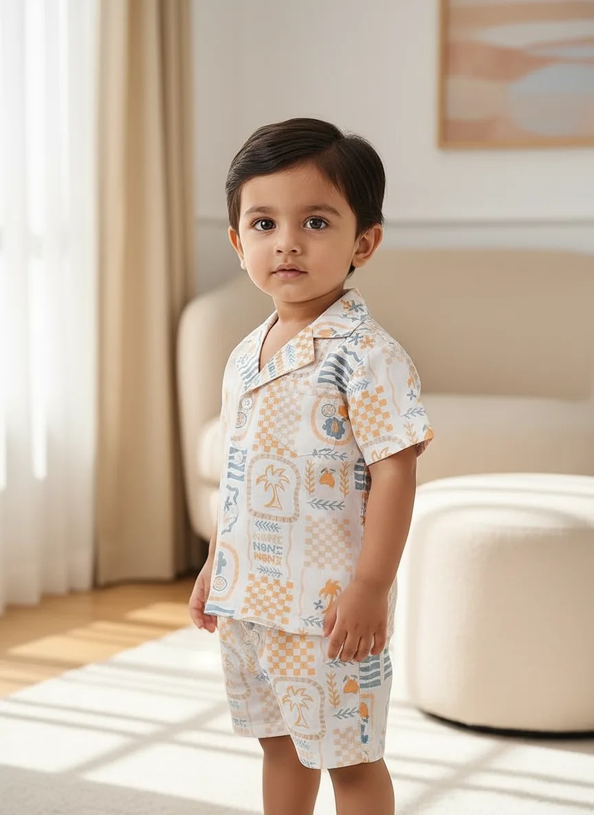 Boys Printed Shirt & Shorts Co-Ord Set – Easygoing Summer Comfort thumbnail 3