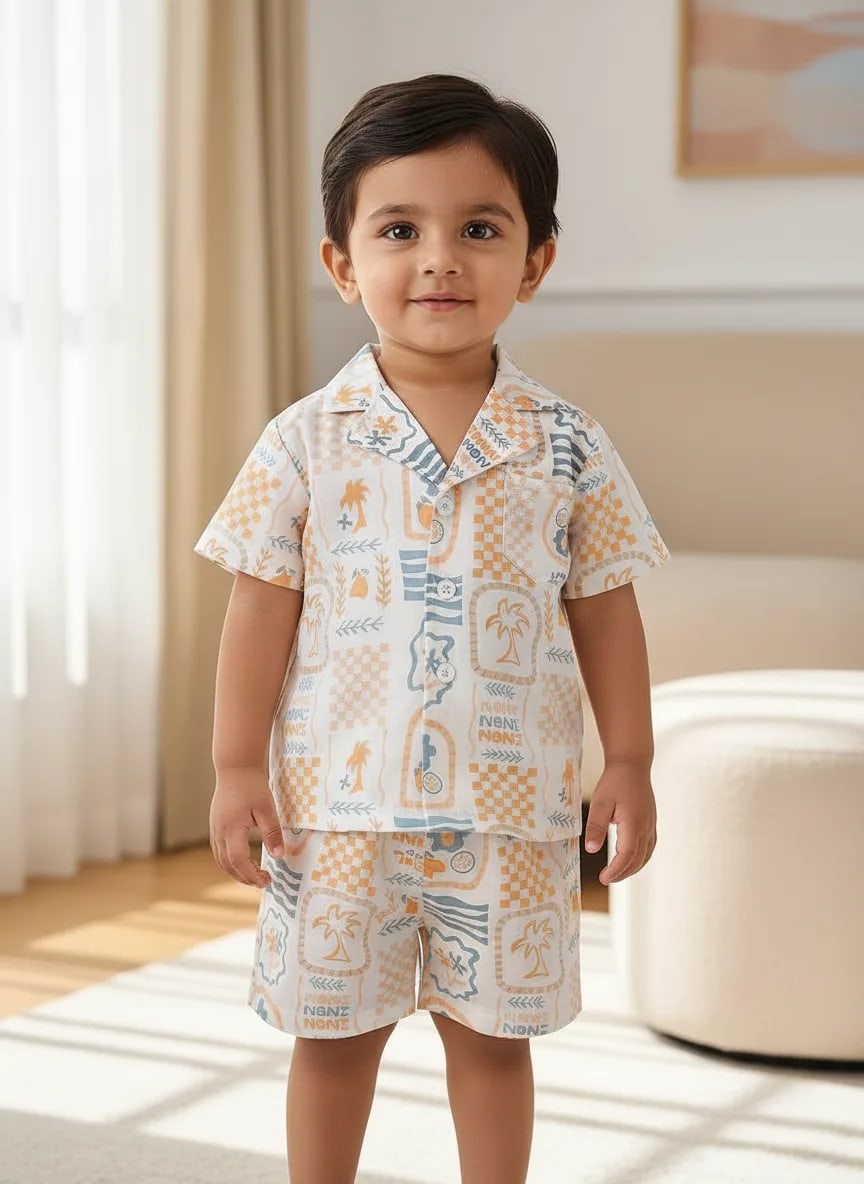 Boys Printed Shirt & Shorts Co-Ord Set – Easygoing Summer Comfort thumbnail 5