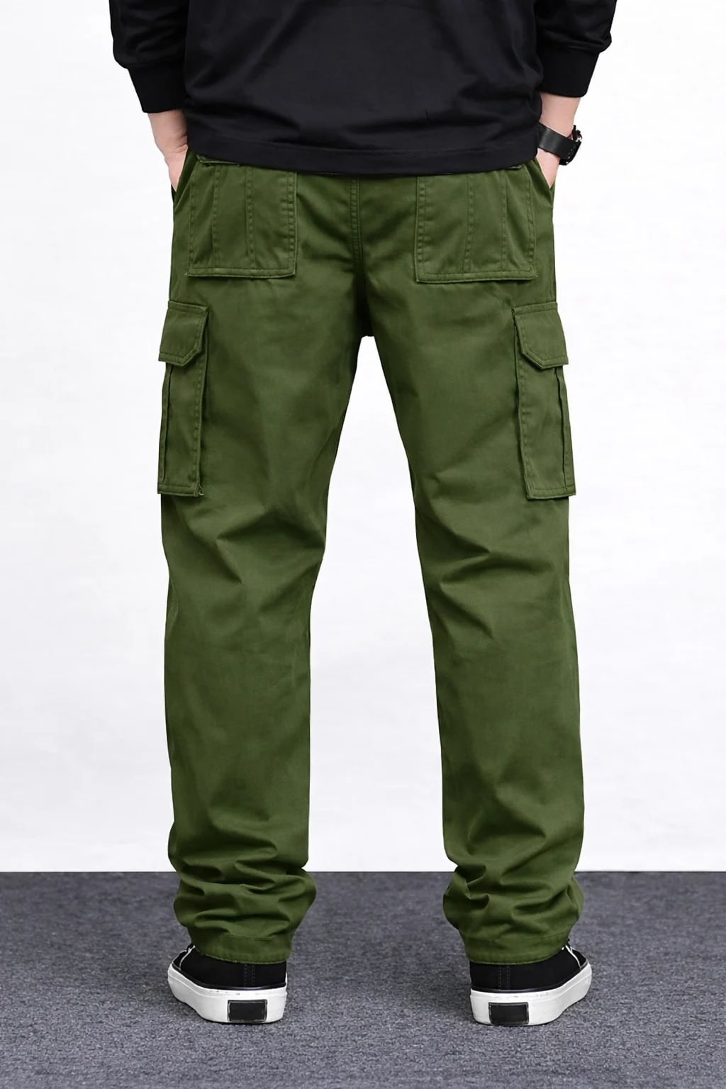 Men’s Olive Green Cargo Pants – Durable Everyday Utility Wear thumbnail 2