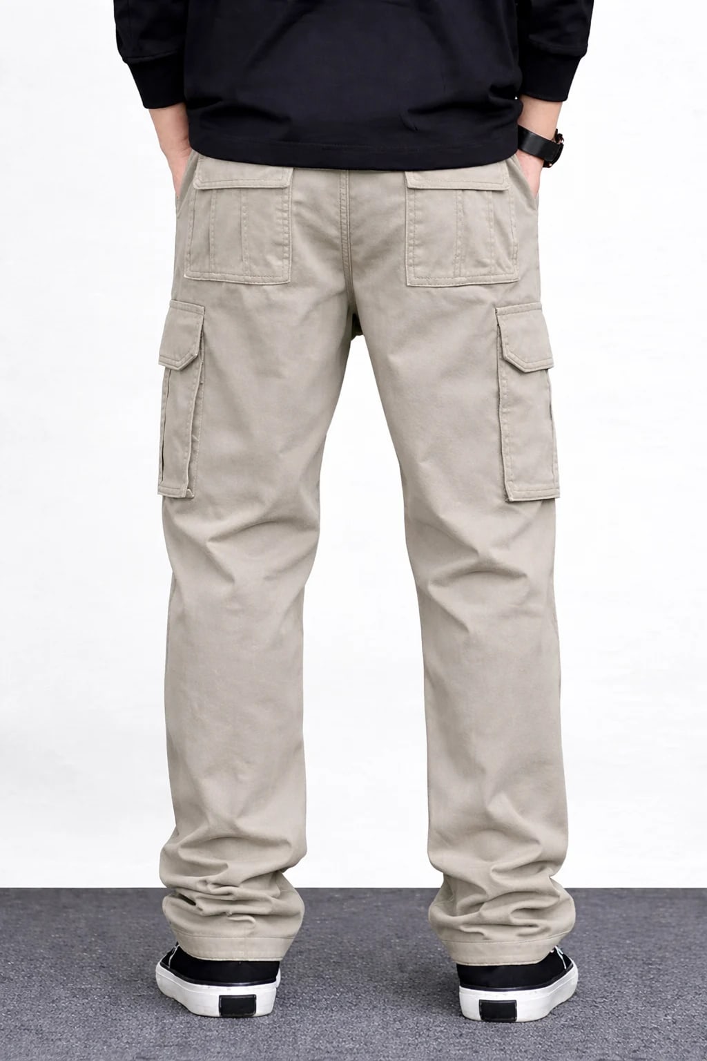 Men’s beige Utility Cargo Pants – Comfortable Daily Wear Fit thumbnail 2