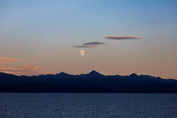 Moonrise Over Yellowstone Lake