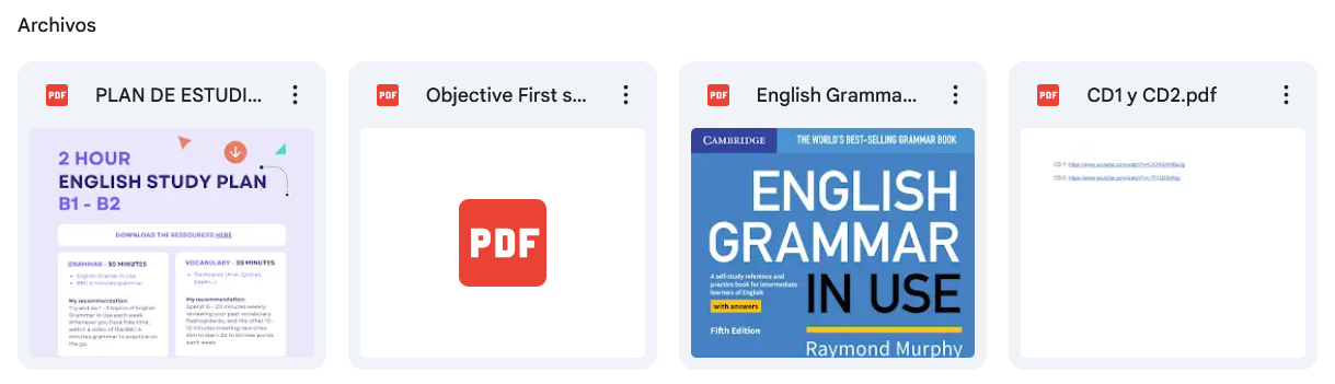 Recursos de guía de estudio nivel B2