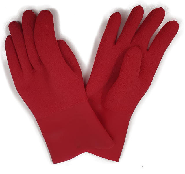 TEXTURED RED RUBBER LATEX GLOVES