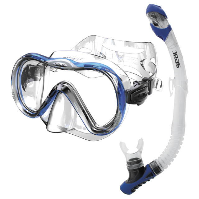 MASKE/SNORKEL SET BIS BOSS REVERSE DRY SNORKEL BLÅ