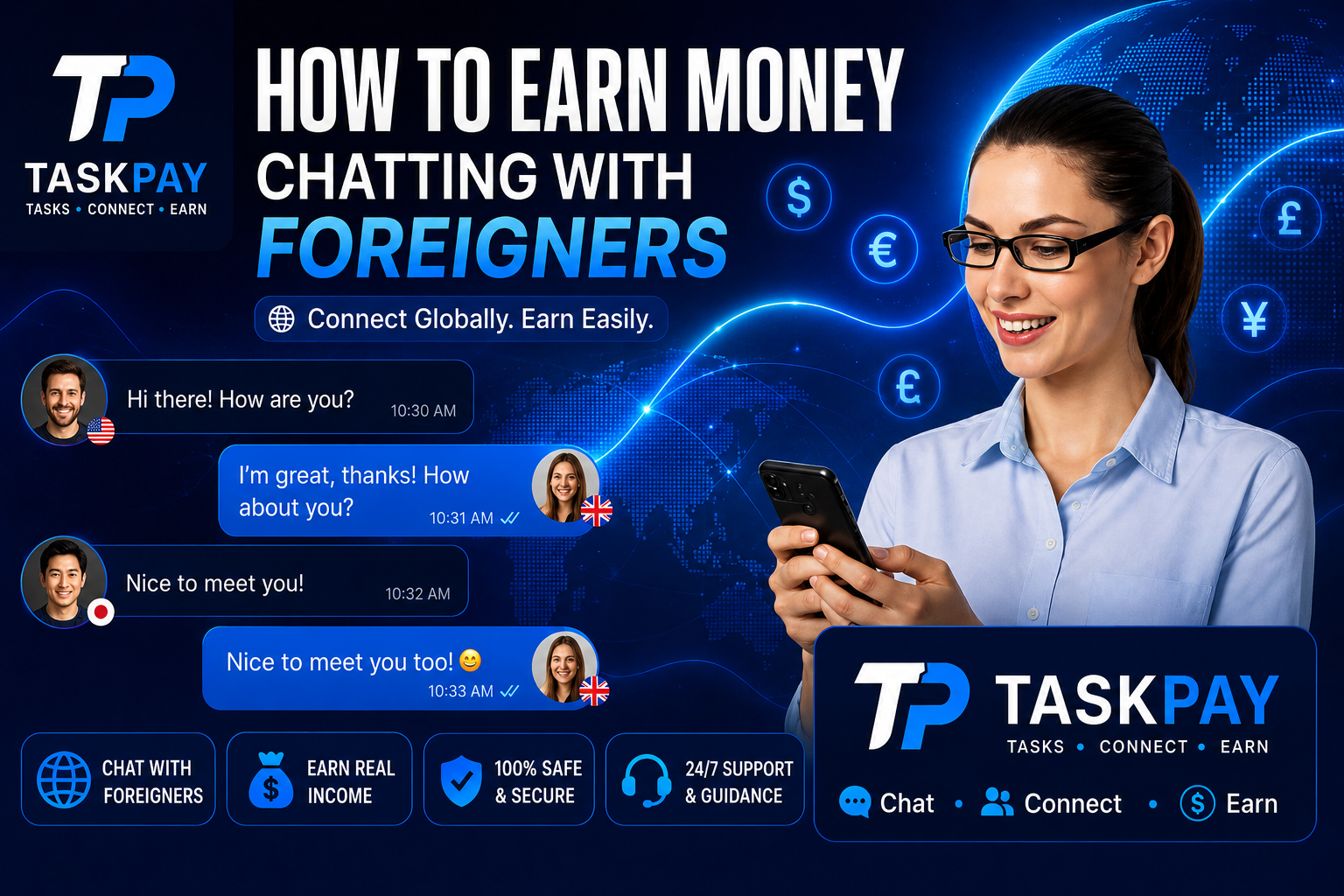 How to earn by chatting on TaskPay — step by step guide