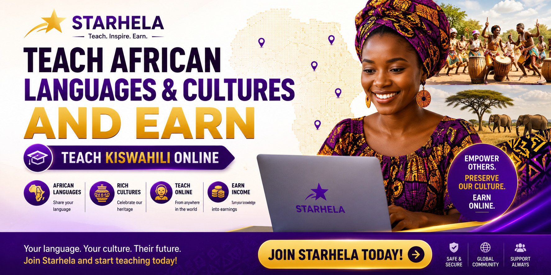Teach African languages and culture online