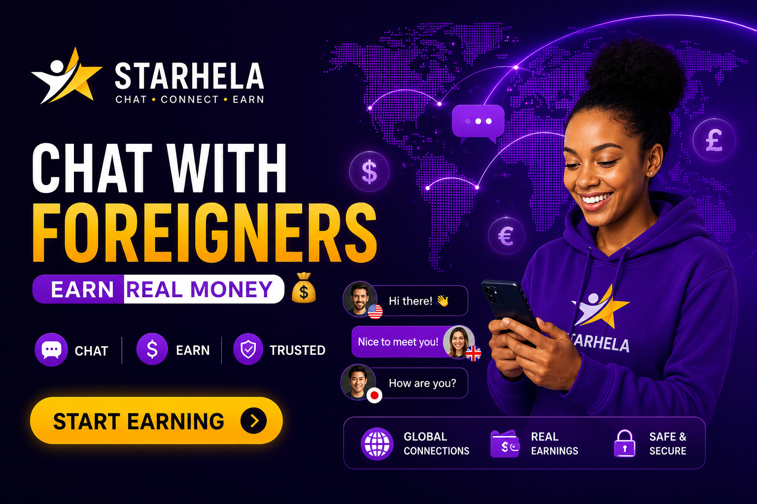 Chat with foreigners and earn online