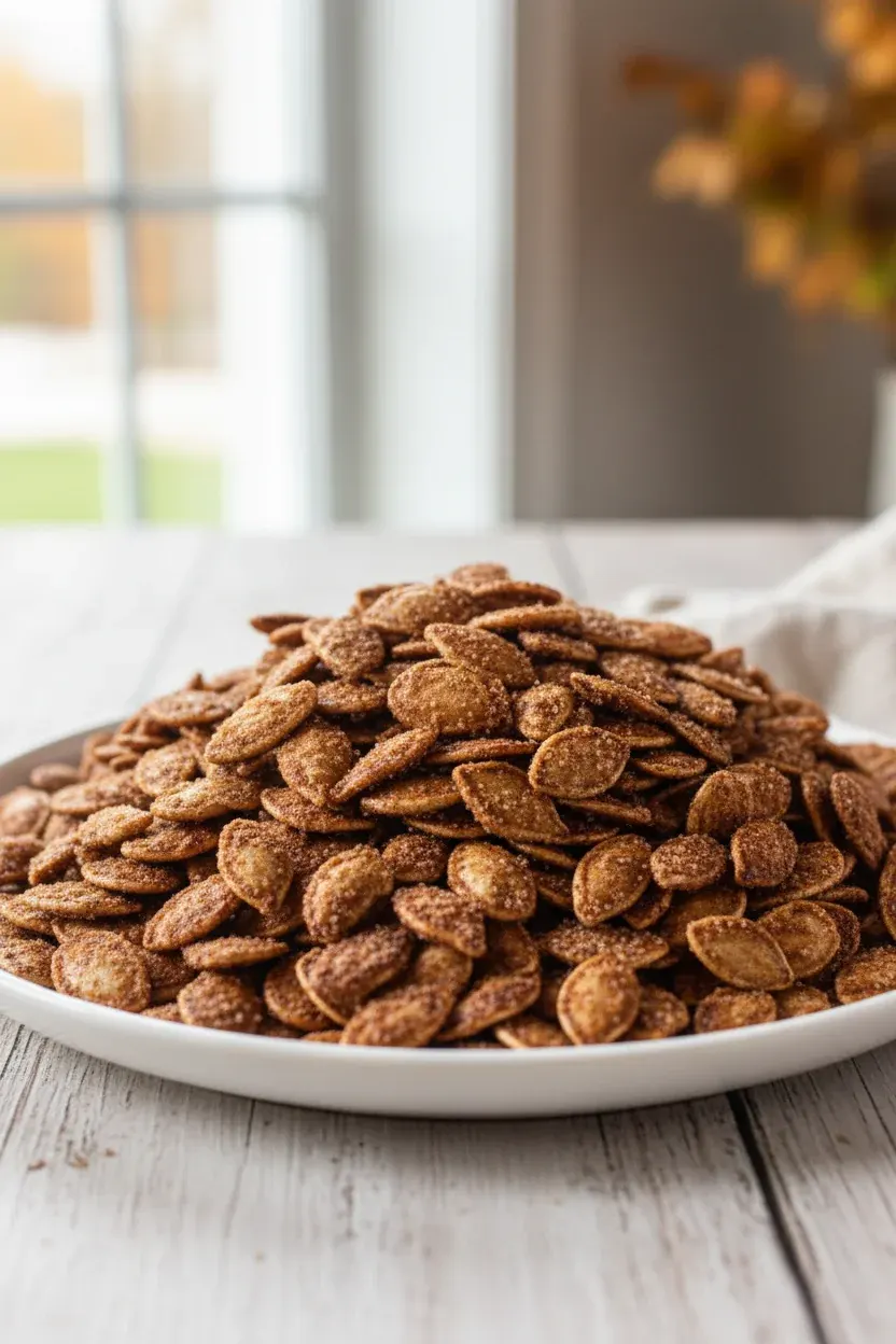 Cinnamon Sugar Roasted Pumpkin Seeds