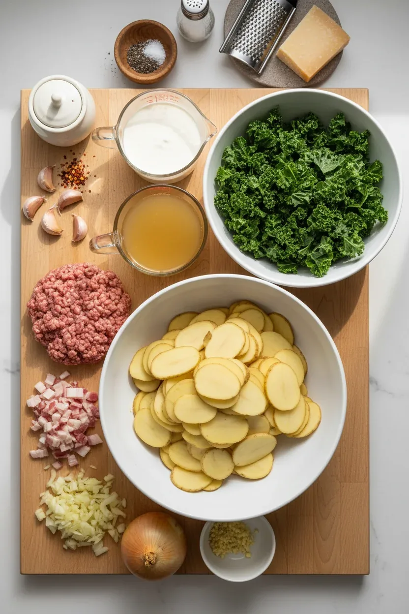 Ingredients for Zuppa Toscana Soup
