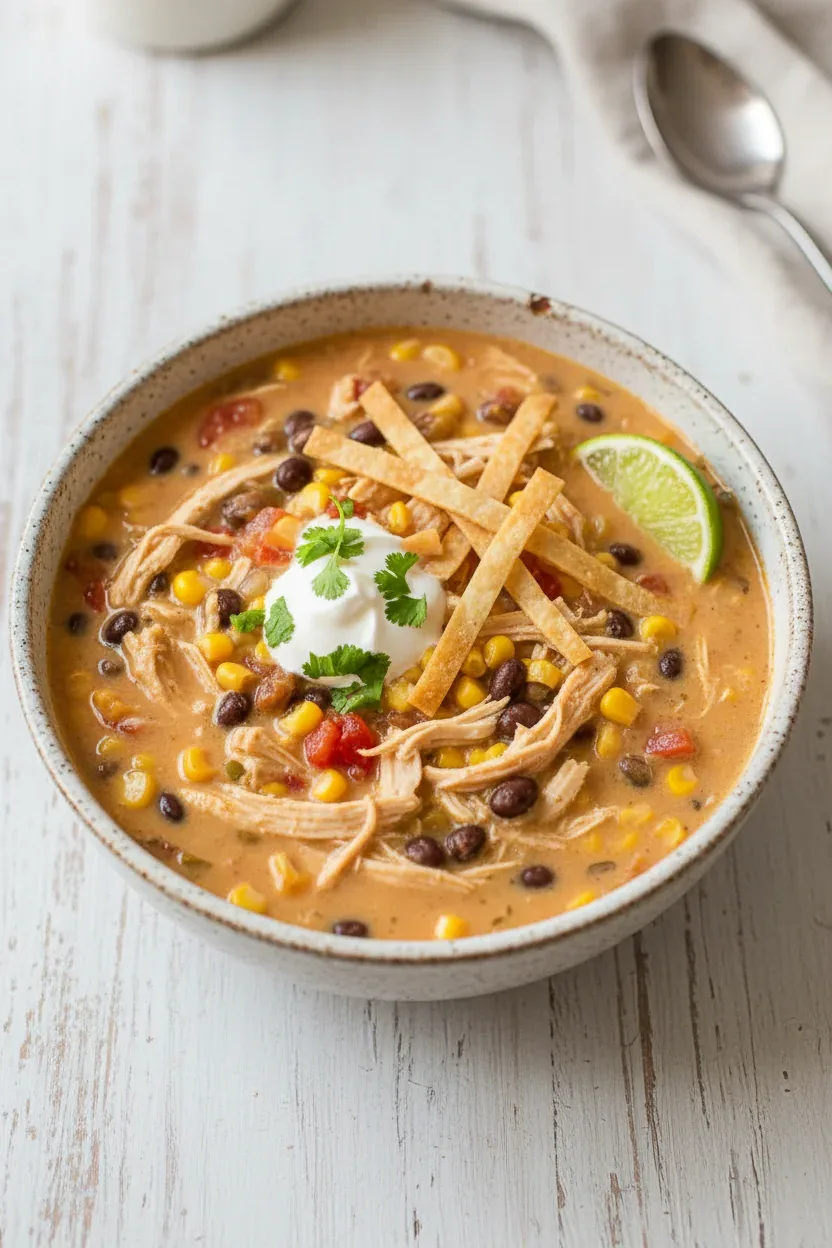 Slow Cooker Chicken Tortilla Soup