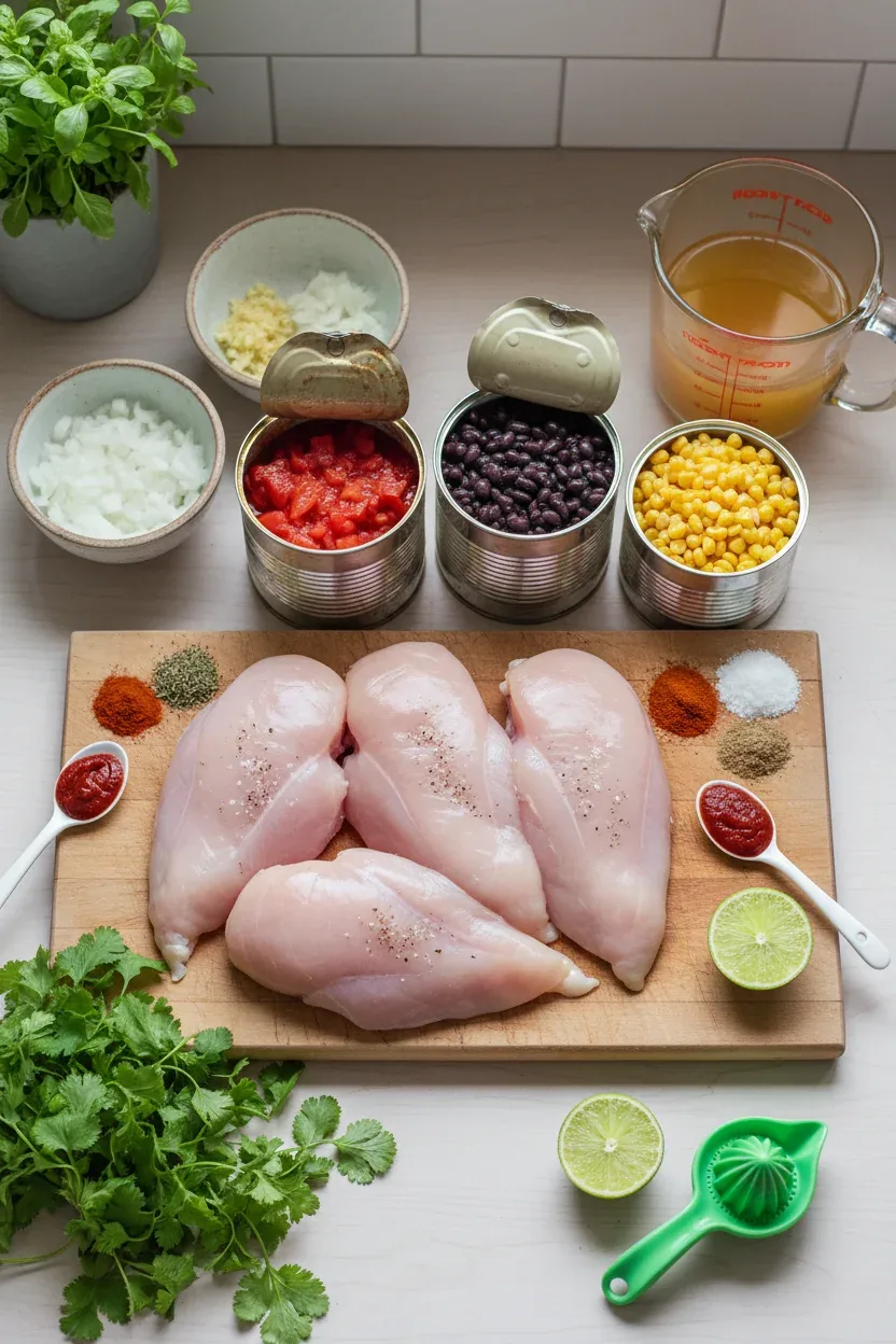 Ingredients for Slow Cooker Chicken Tortilla Soup