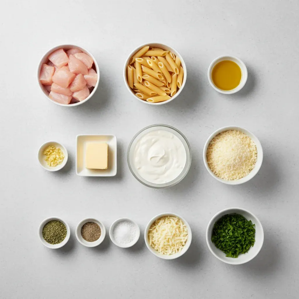 Ingredients for Classic Chicken Alfredo Bake Recipe