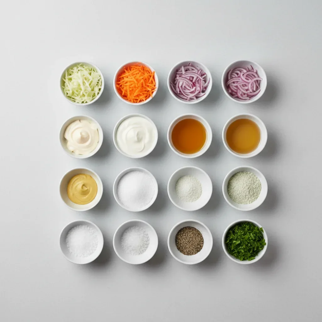 Ingredients for The Best Homemade Coleslaw Recipe
