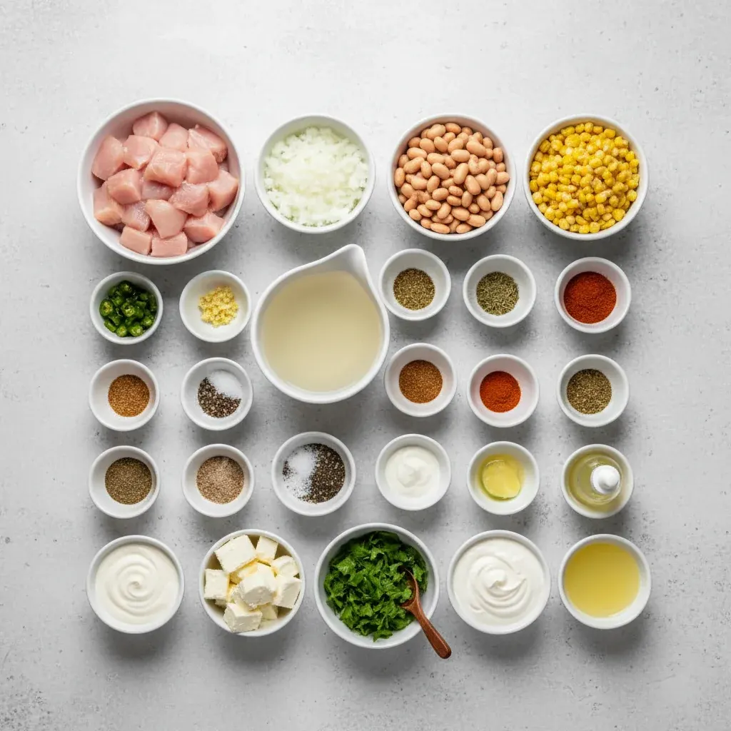 Ingredients for Hearty Crockpot White Chicken Chili