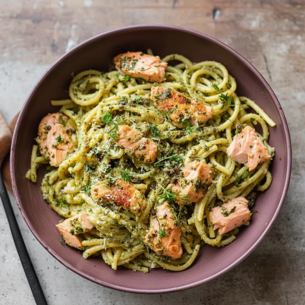 Creamy Salmon Pesto Pasta
