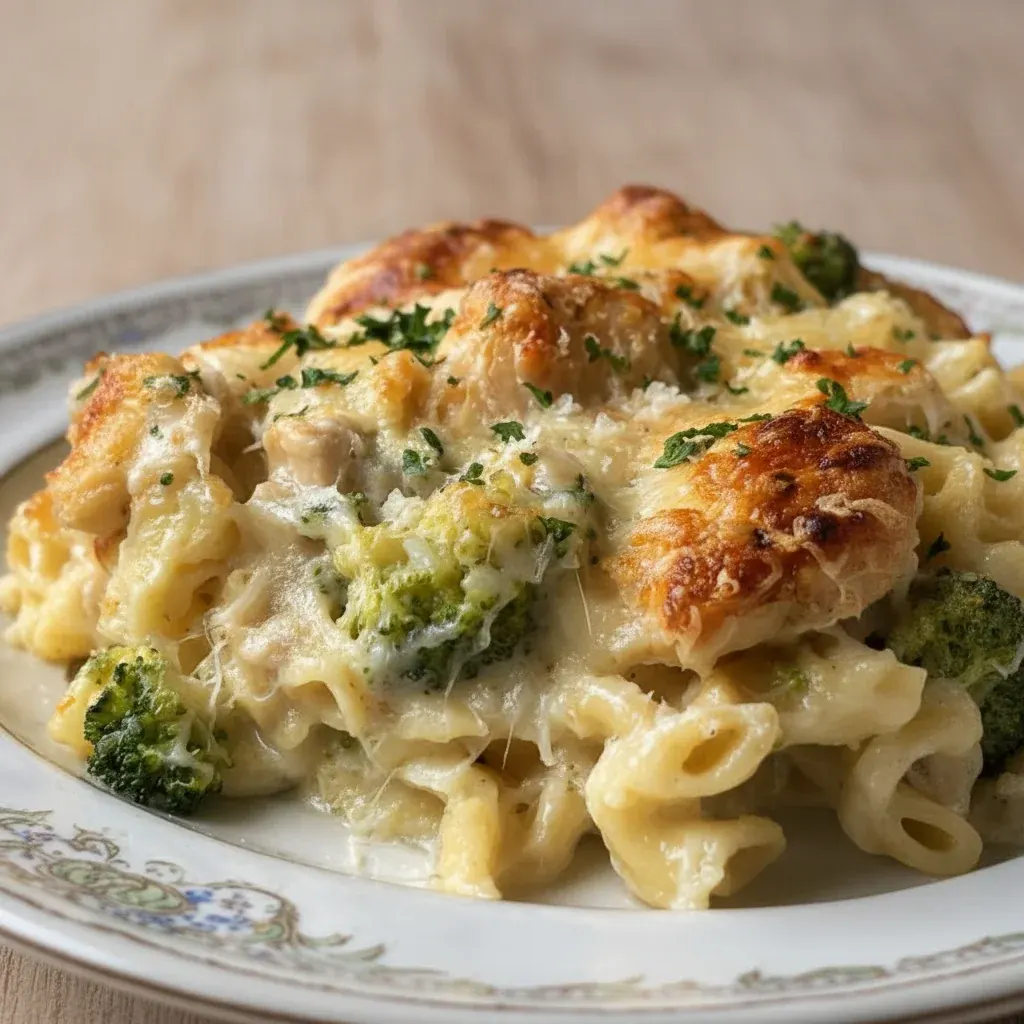 Cheesy Chicken Broccoli Alfredo Bake