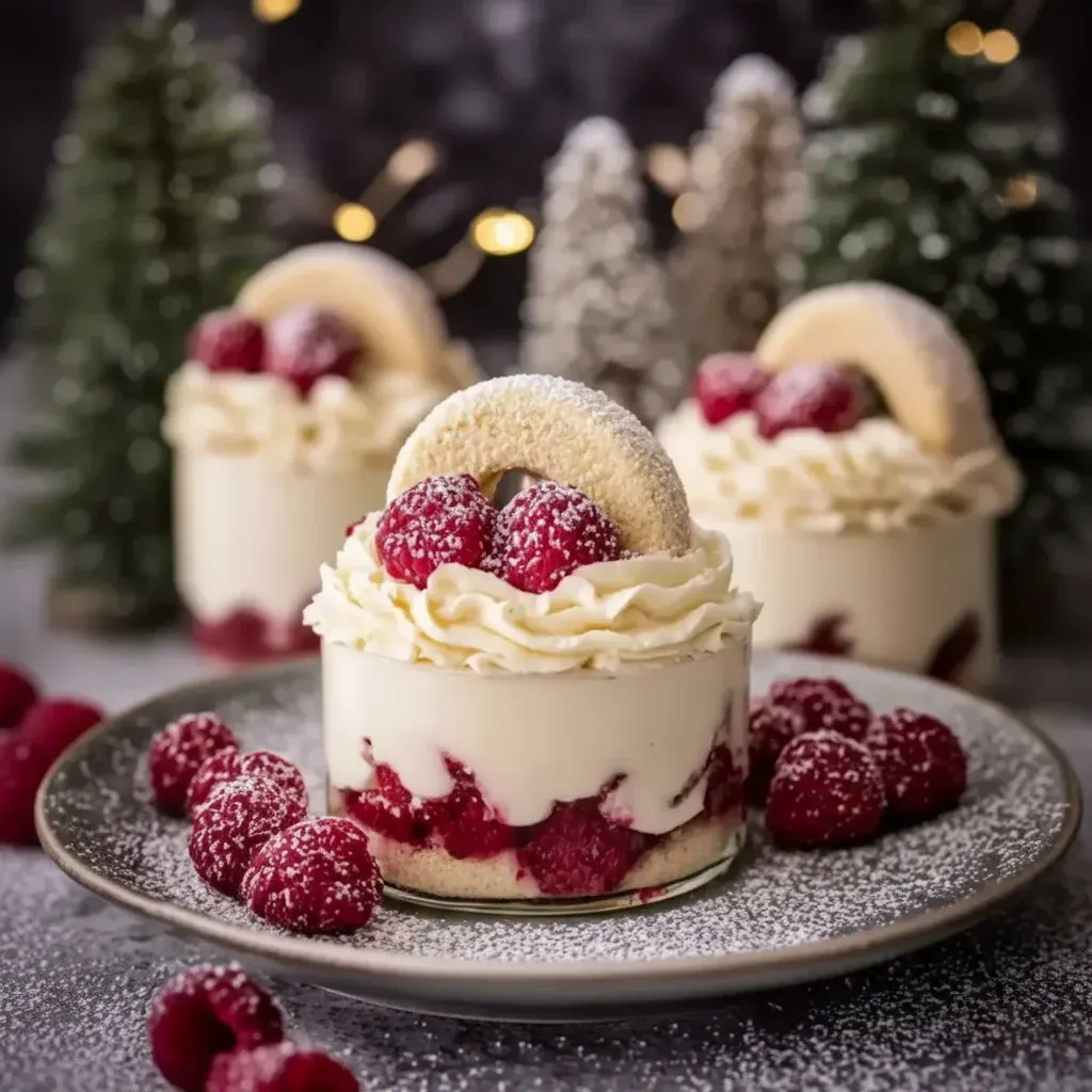 Vanillekipferl Dessert Himbeeren