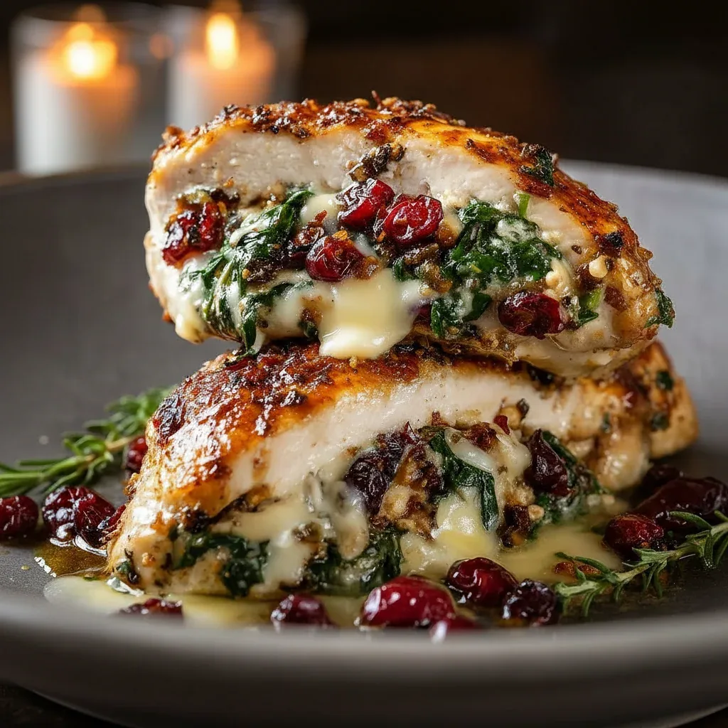 Cranberry Spinach Chicken Breasts Brie Recipe