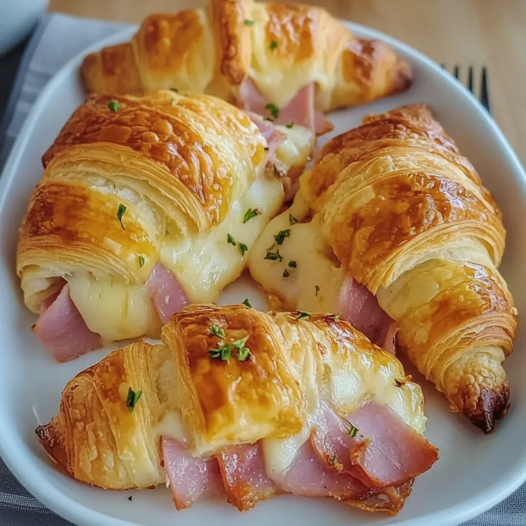Baked Ham Cheese Croissants